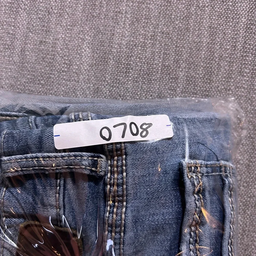 BKE Jake Straight Jeans Mens 32x32 Light Wash Distressed Stretch Denim